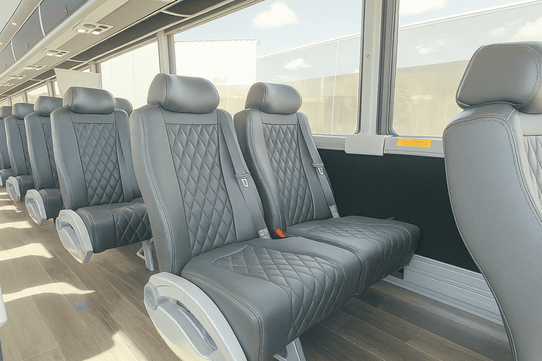 interior of Gainesville Coach Bus Service charter bus