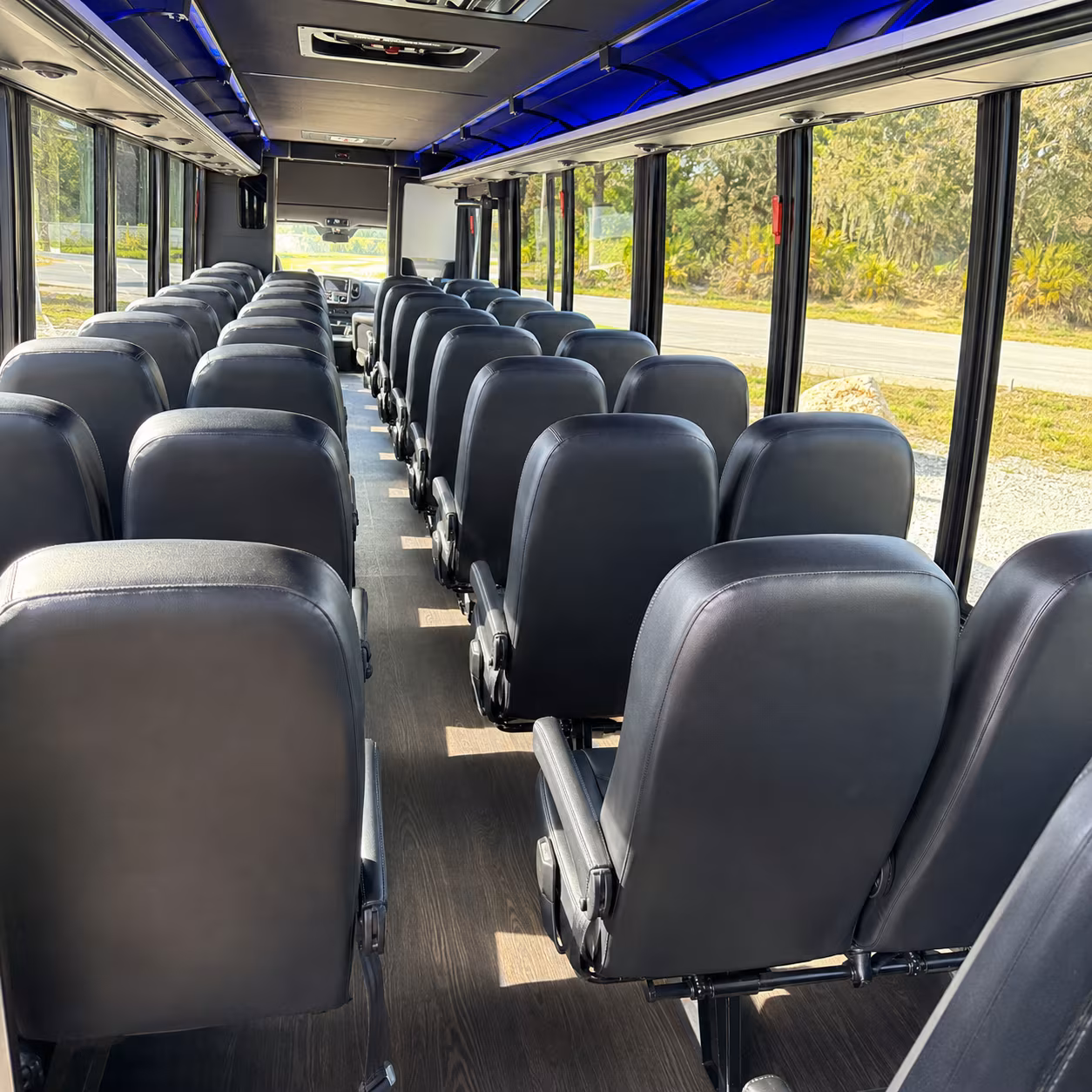 gainesville 28 passenger minibus inside