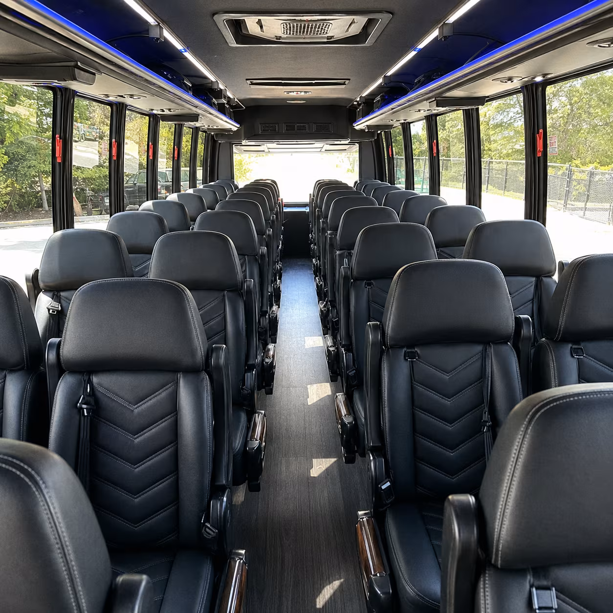 gainesville 28 passenger minibus interior