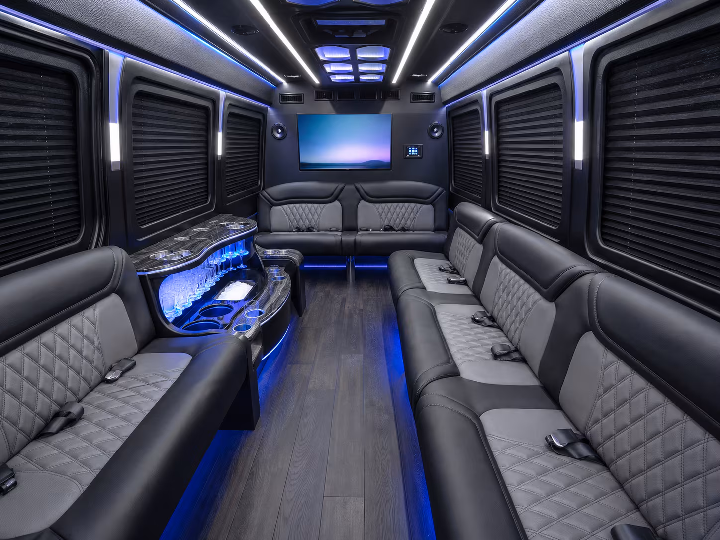 gainesville 40 passenger party bus inside
